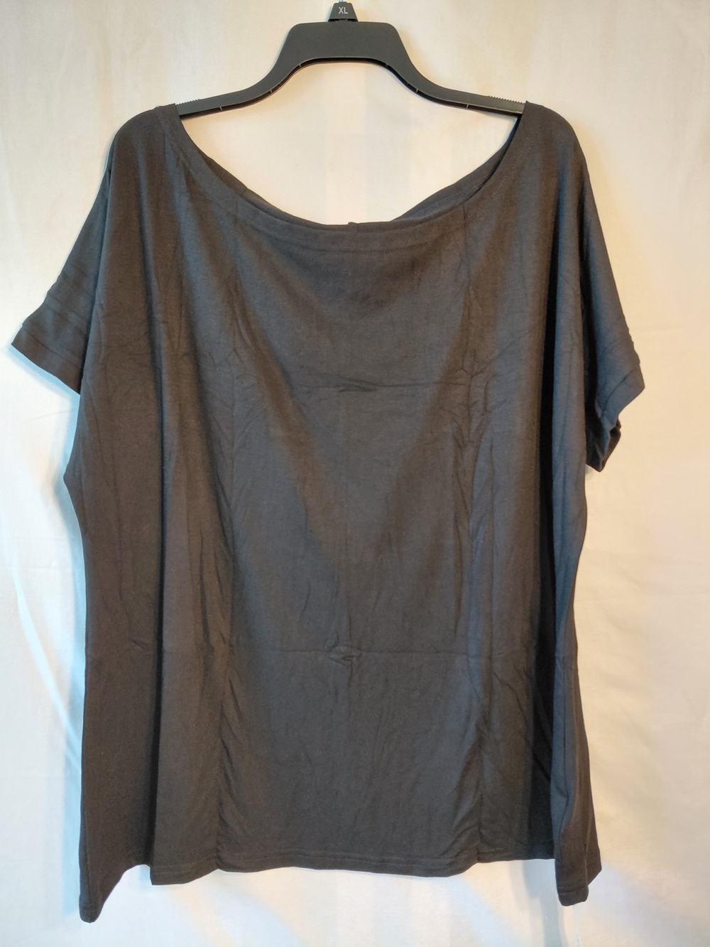 Buaty Brand Women's Black Wide Neck Or Off-Shoulder Short Sleeve Top NWT